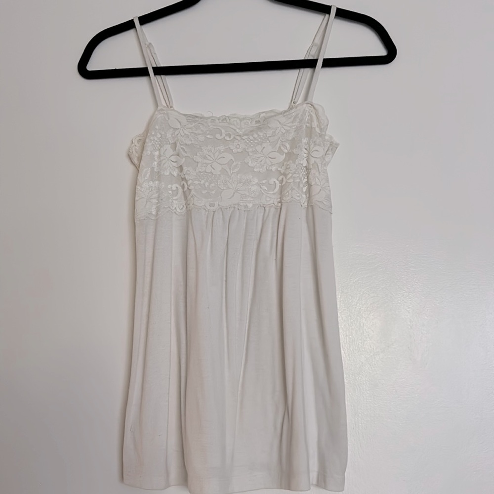 White Lace Tank Top Size: S